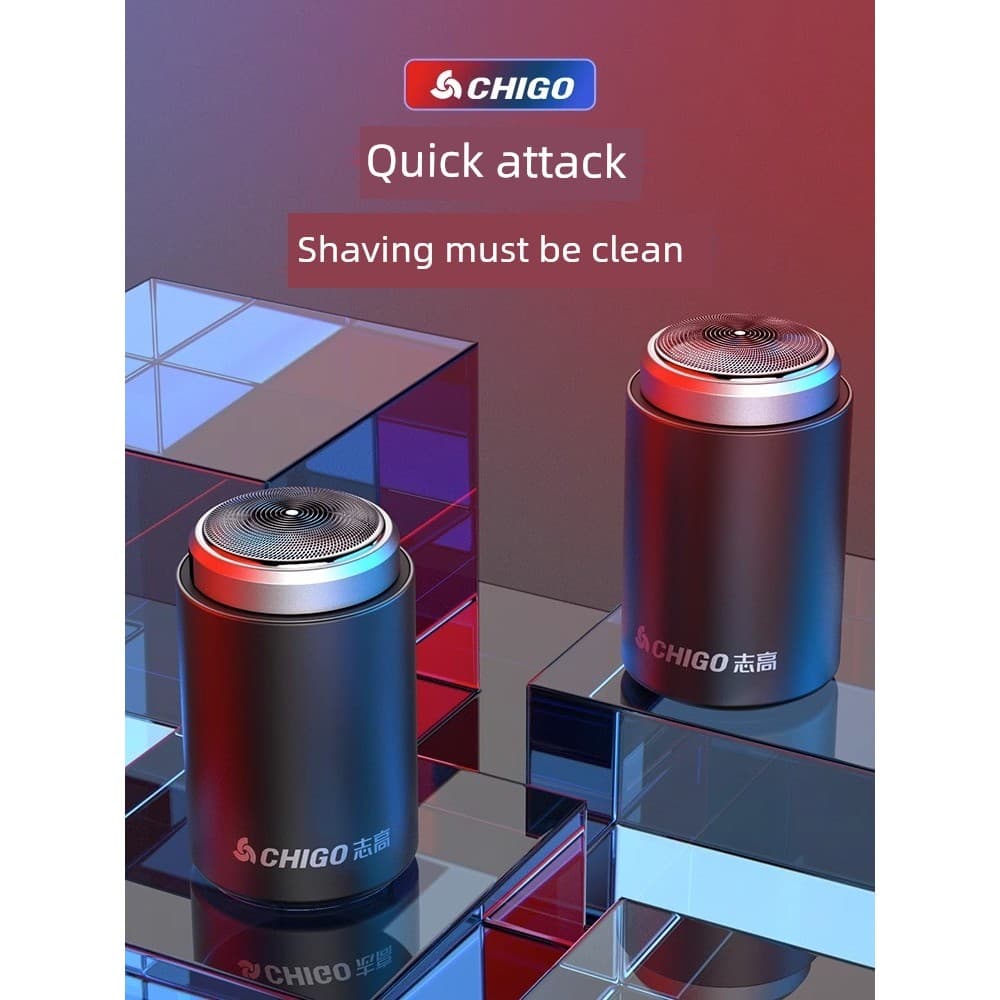 barbeador eletrico masculino Chigo/Chigo Navalha Elétrica Masculina Inteligente Mini Portátil Molhado Seco Recarregável