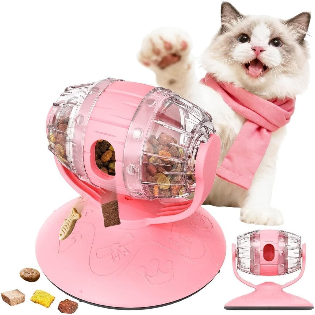 Brinquedo Dispensador Interativo de Petiscos para Gatos, Alimentador de Comida com Quebra-Cabeça, Brinquedos Interativos