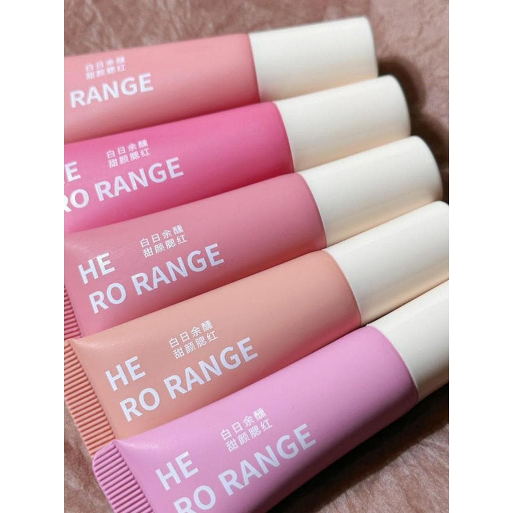 HERORANGE ~ Blush líquido monocromático Air Feel Light Transparente Renderização de cores de longa duração Sol Vermelho