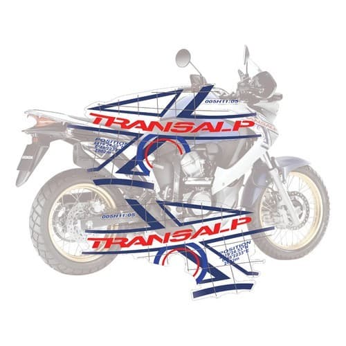 Kit Faixa Adesivo da Honda Transalp Xl 700v 2011 azul adesivo das aletas Honda Transalp modelo original restauração