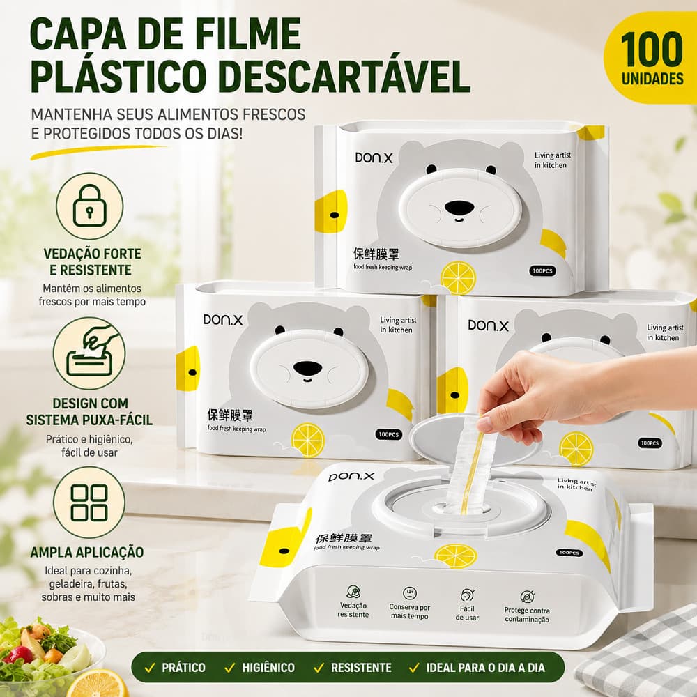 100 Tampa De Plástico Descartável Touca Para Alimentos Cozinha Restaurante Protetor Para Todos Os Potes Alimentares