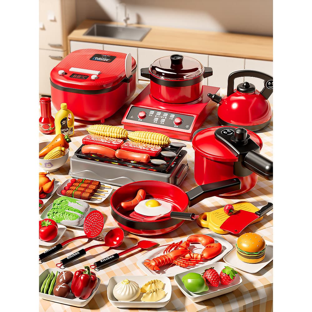 Crianças alemães jogar casa brinquedos de cozinha conjunto completo simulação cozinhar conjunto masculino feminino bebê