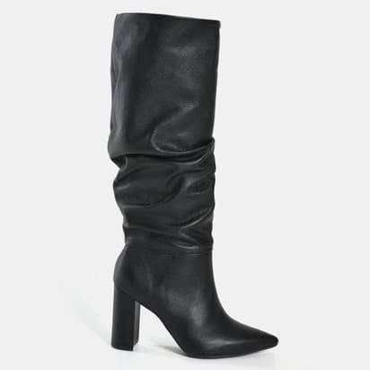Bota Via Marte Cano Alto Salto Grosso Elegante Preta Moda Blogueira Inverno 063023-01