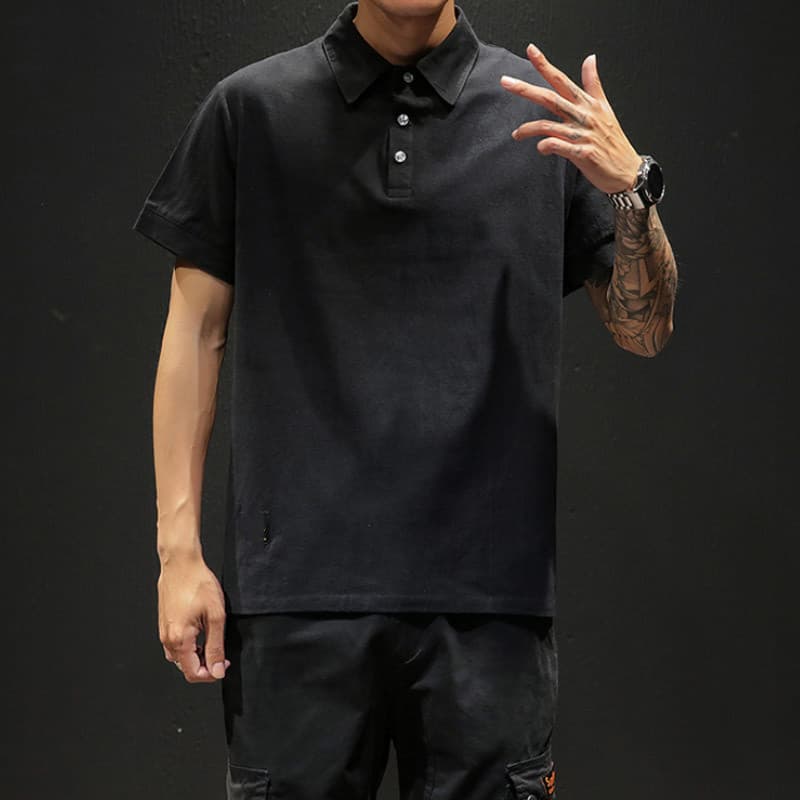 P camisa POLO cor sólida de manga curta camiseta masculina verão casal Street Wear roupas masculinas 2022 novo estilo me