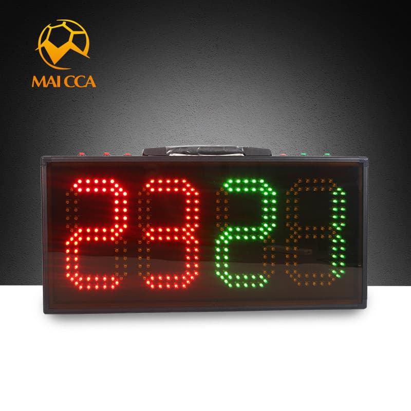 Cartão eletrônico de troca de futebol de quatro bits, liga dedicada, Display LED eletrônico de um lado, futebol T