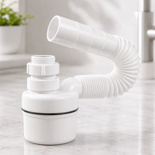 Sifão Copo Univeral Ajustável Flexível Branco Branco Tigre
