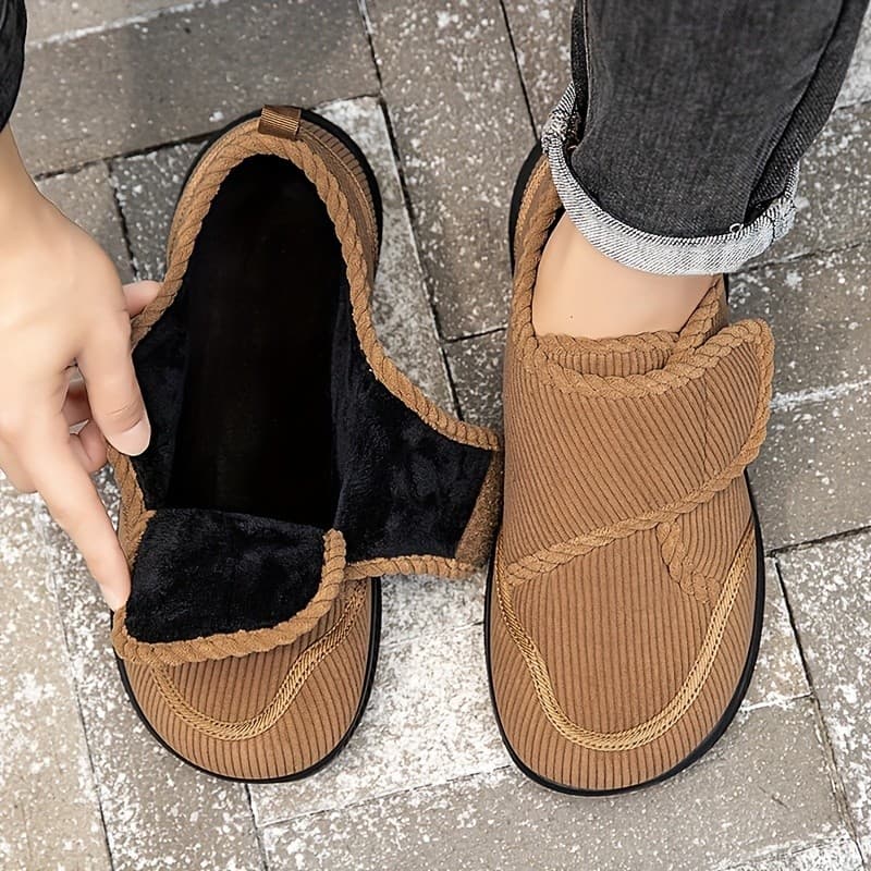 Tênis Casuais Masculinos Retrô Tamanho Grande, Design de Fivela Mágica com Biqueira Larga, Fácil de Calçar e Descalçar,