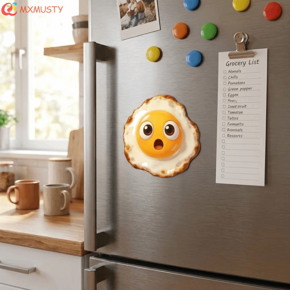 Geladeira De Ovo MXMUSTYZA , Acrílico De Simulação De Desenho Animado , Decoração Plana De Cozinha 2D