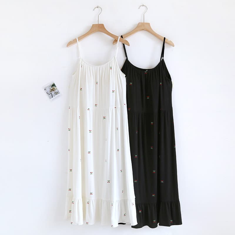 Modal estilingue camisola feminina com almofada no peito um verão fino longo pijamas estilo feminino 2026 novo estilo so