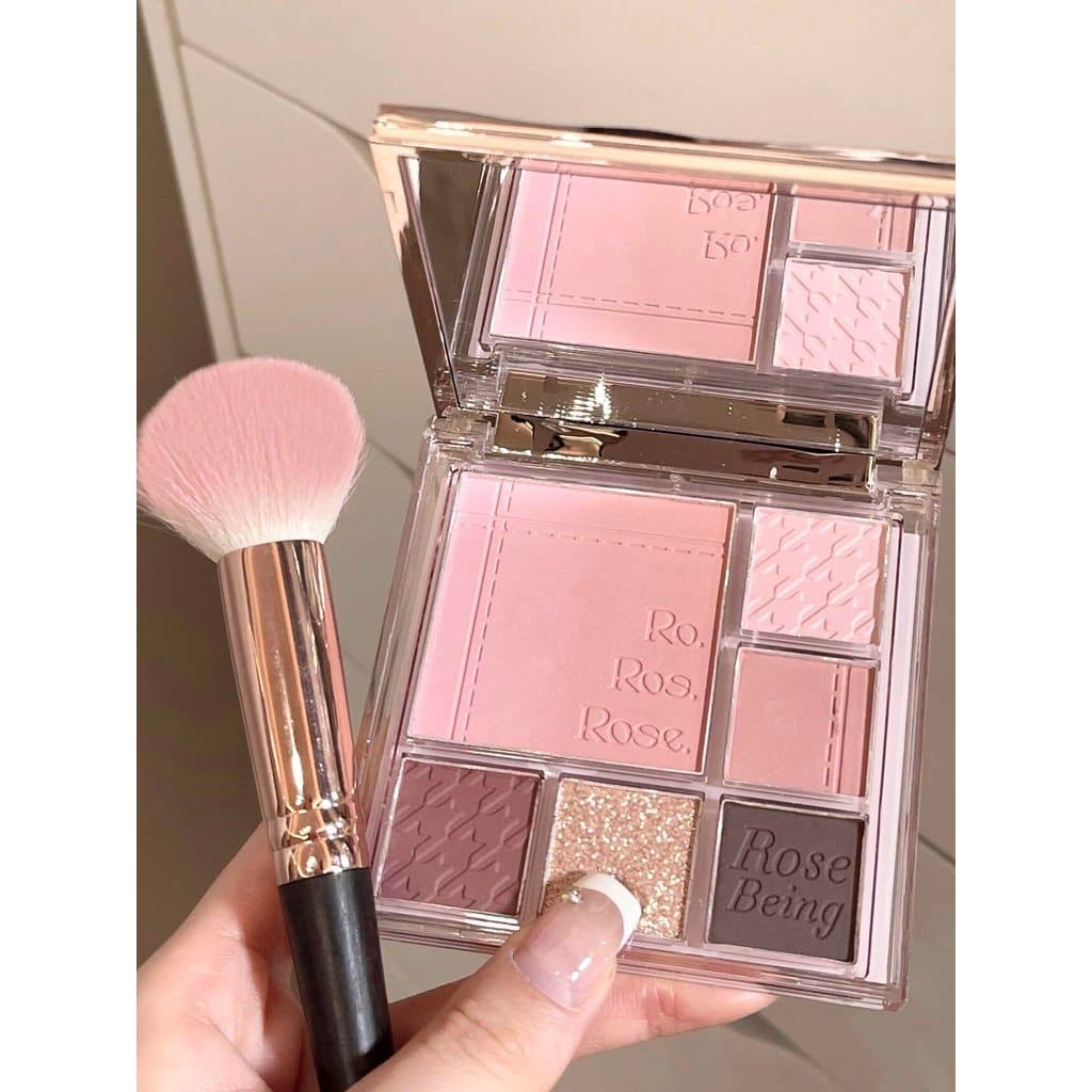 Pequeno livro vermelho mesmo estilo paleta de sombras czel baixa saturação cinza rosa terra marrom fosco Blush brilho br