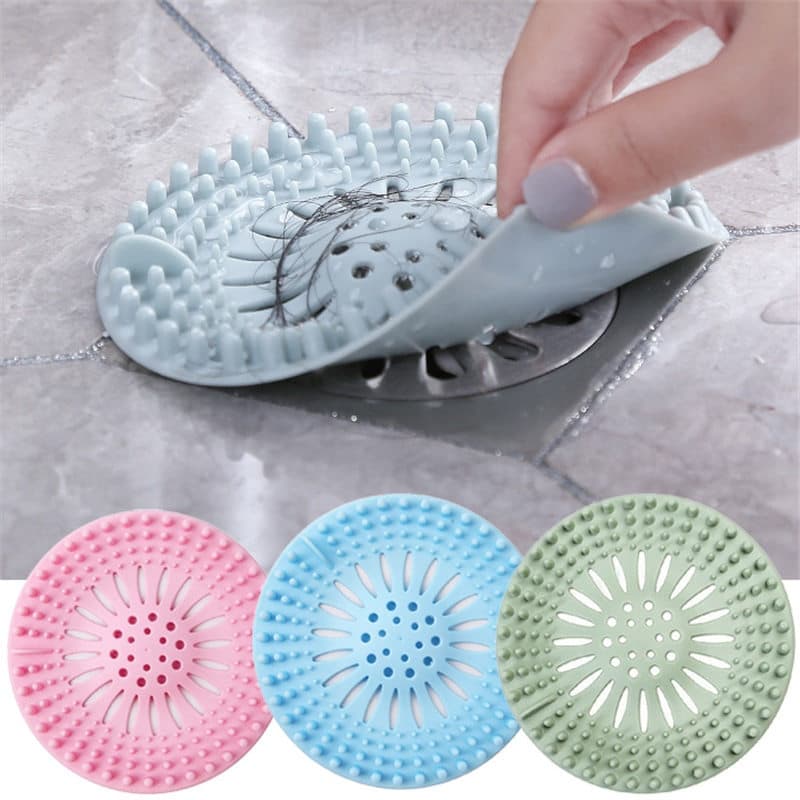 Coletor de Cabelos para Ralo de Chuveiro/Capa Protetora Durável/Tampão de Silicone para Proteção do Piso/Acessórios de C
