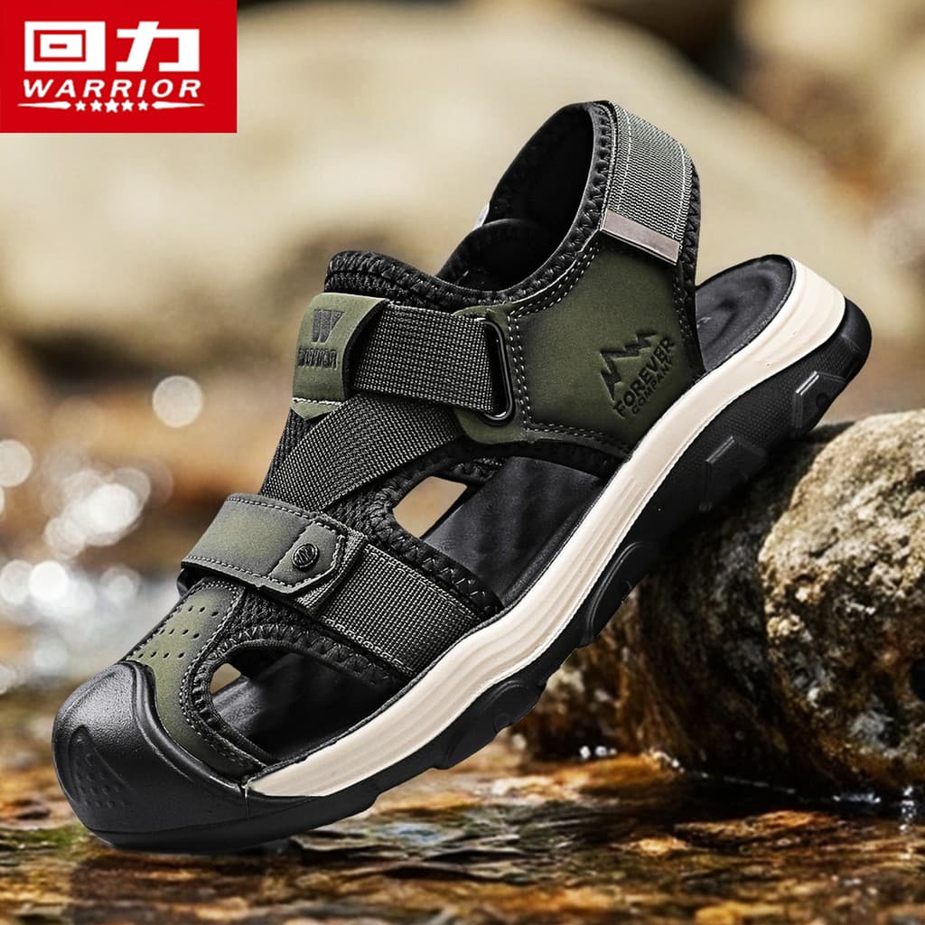 Puxar para trás sandálias masculinas verão novo estilo oco Baotou ao ar livre sapatos esportivos casuais respirável prai