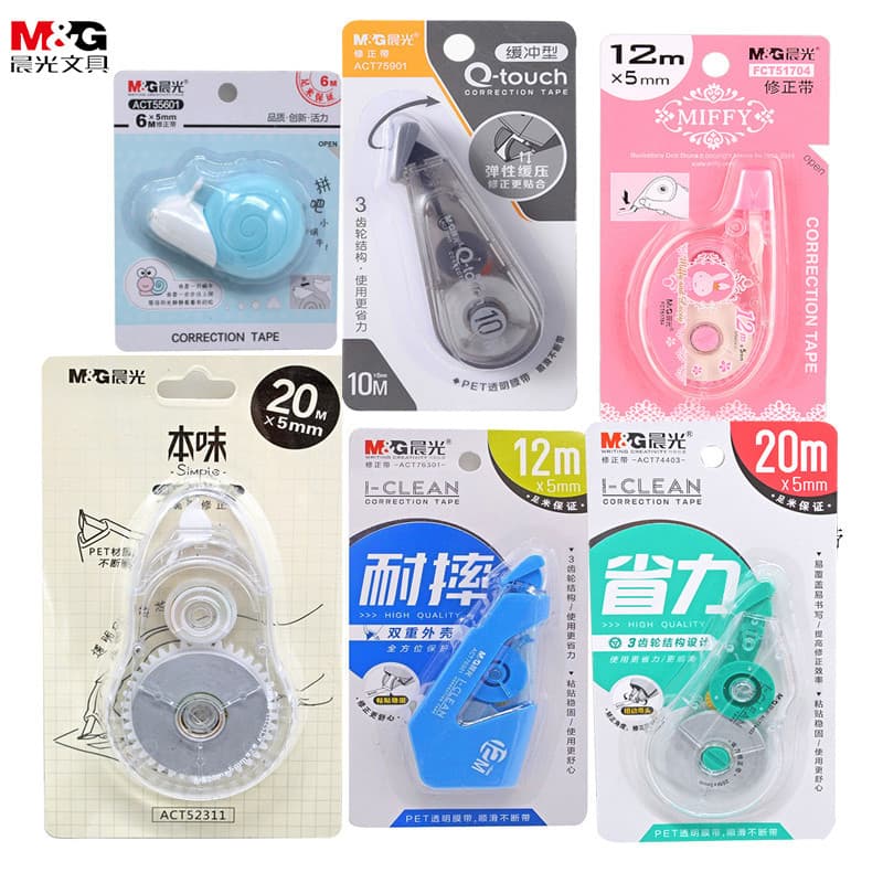 5 Pcs Chenguang Fita Corretiva Grande Capacidade 5mm Fita Corretiva Suave para Economia de Trabalho Fita Corretiva Errad