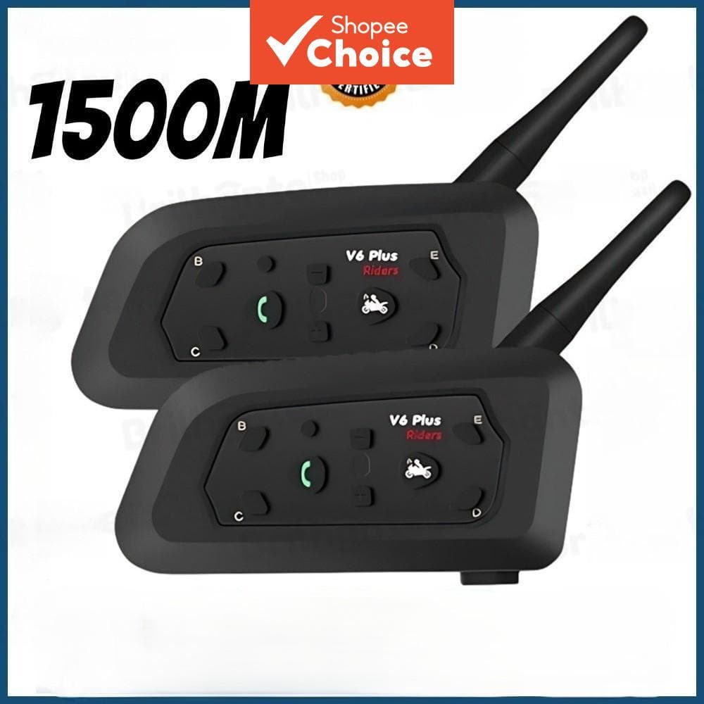 V6 Plus Fones De Ouvido Interfone Fone Bluetooth Capacete Da Motocicleta 1500m À Prova Dwaterproof Água Longa Espera