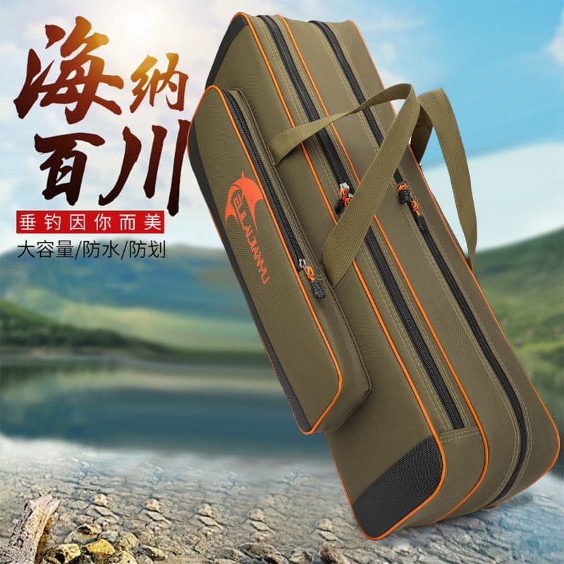 Saco de vara de pesca curto 55-85cm Mini saco de engrenagem de pesca mochila cadeira dobrável dupla camada saco de pesca