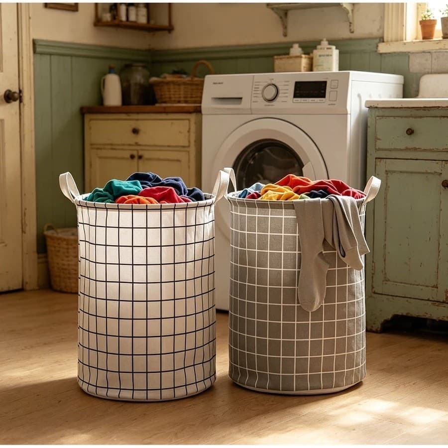 Cesto Dobrável para Roupas 40L Multiuso Impermeável Compacto e Versátil