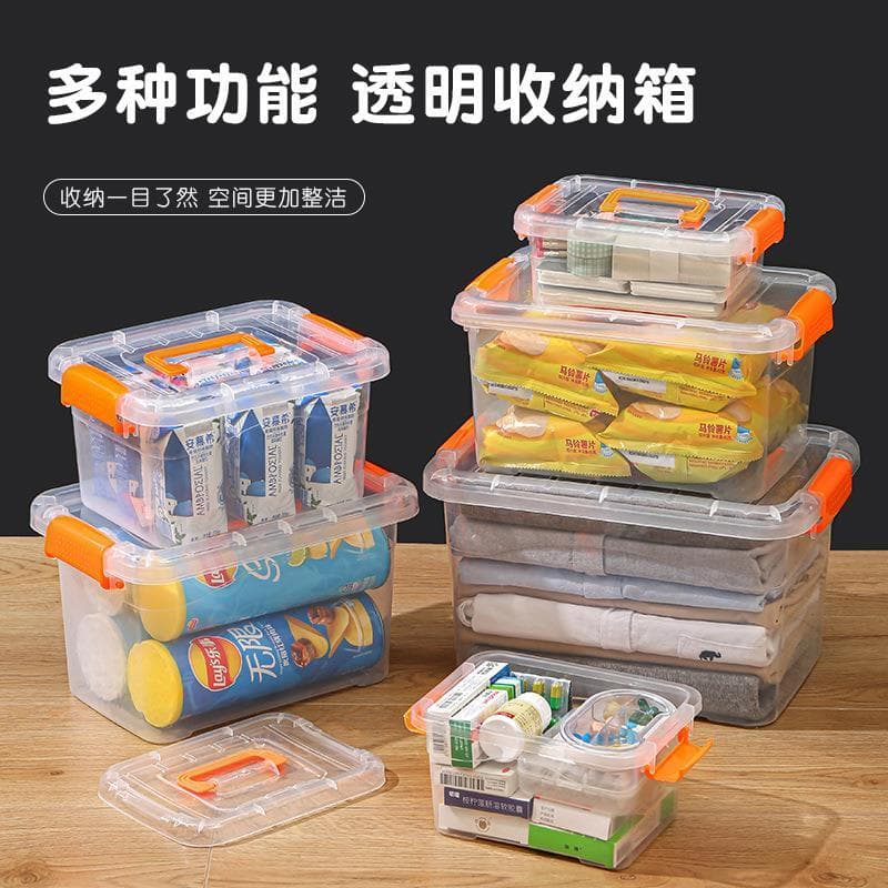 Yoshisu caixa de armazenamento de plástico, caixa de armazenamento transparente de mesa com lanches portáteis, caixa de