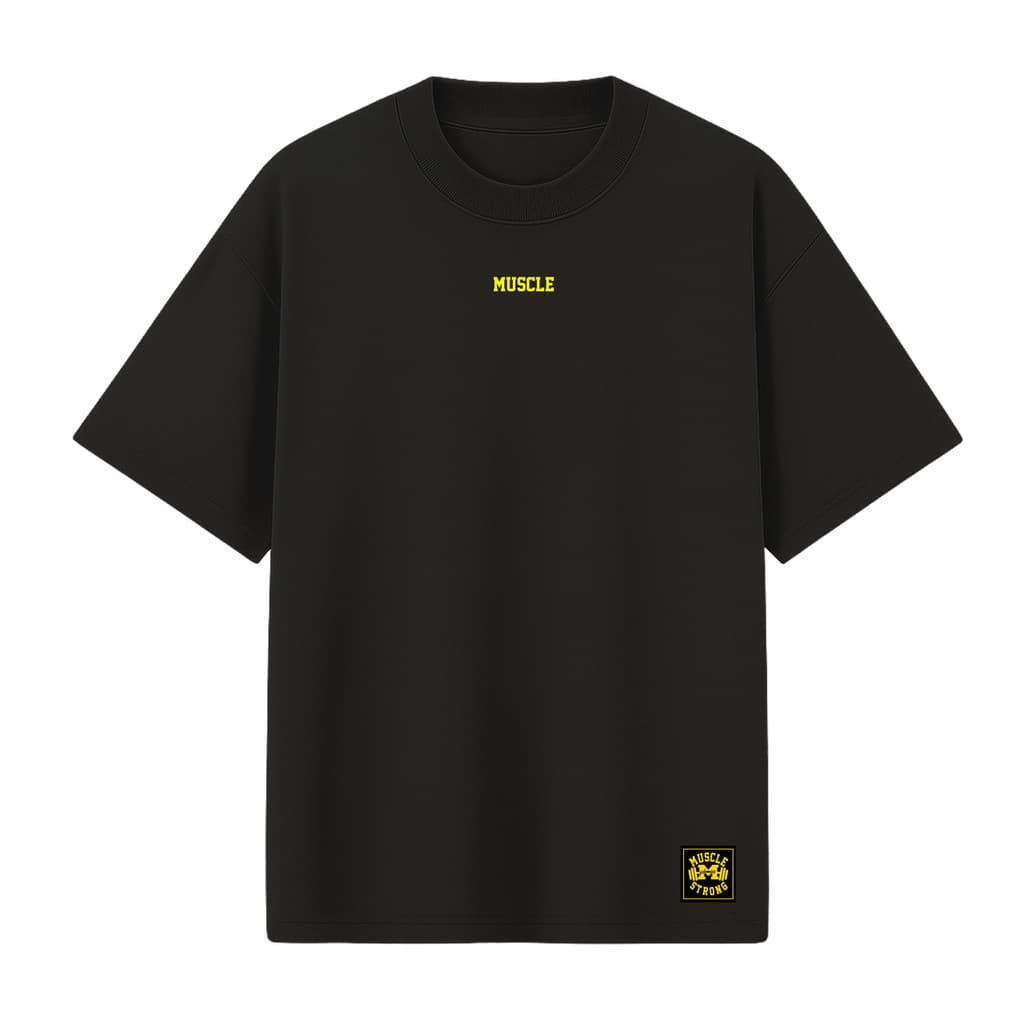 Camiseta Oversized Premium Muscle Strong Preta