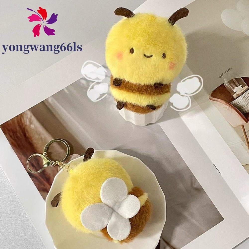 YONGWANG Abelha Pingente De Pelúcia , Boneca Animal Pequena , Chaveiro Kawaii Cartoon Bee