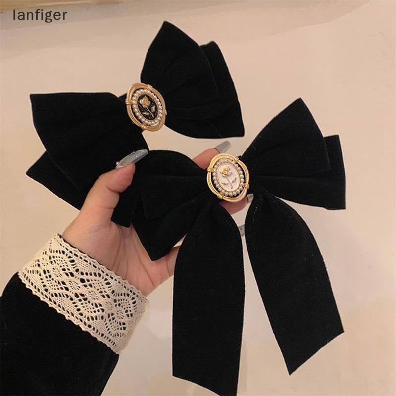 Novo Bla Veludo Arco Grampos De Cabelo Elegante Tecido Liga Rosas Para Mulheres Moda Rabo De Cavalo Barrette Heawear Ace