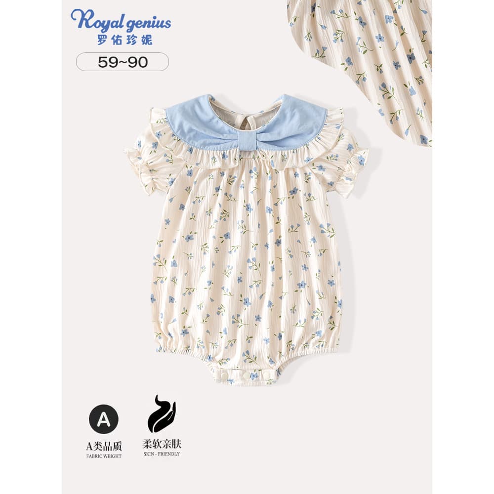 Bebê vestido de um ano de idade verão fino manga curta recém-nascido vestido de princesa feminino bebê Floral vestido de