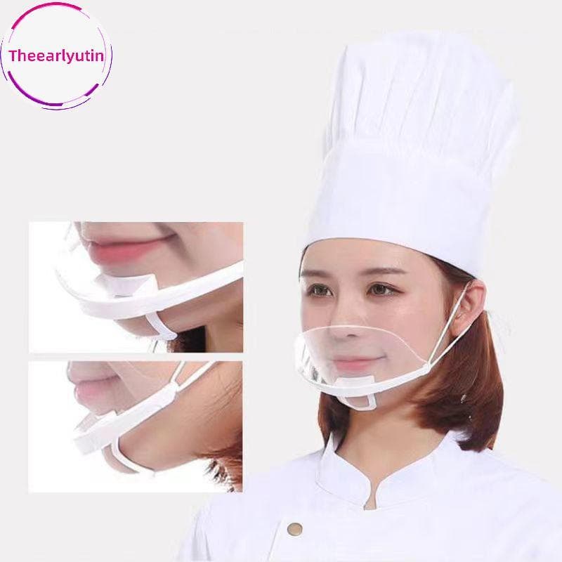 theearlyutin 20 Peças Máscara De Catering De Plástico Transparente Hotel Beleza Chef Garçom Protetora Reutilizável Visív