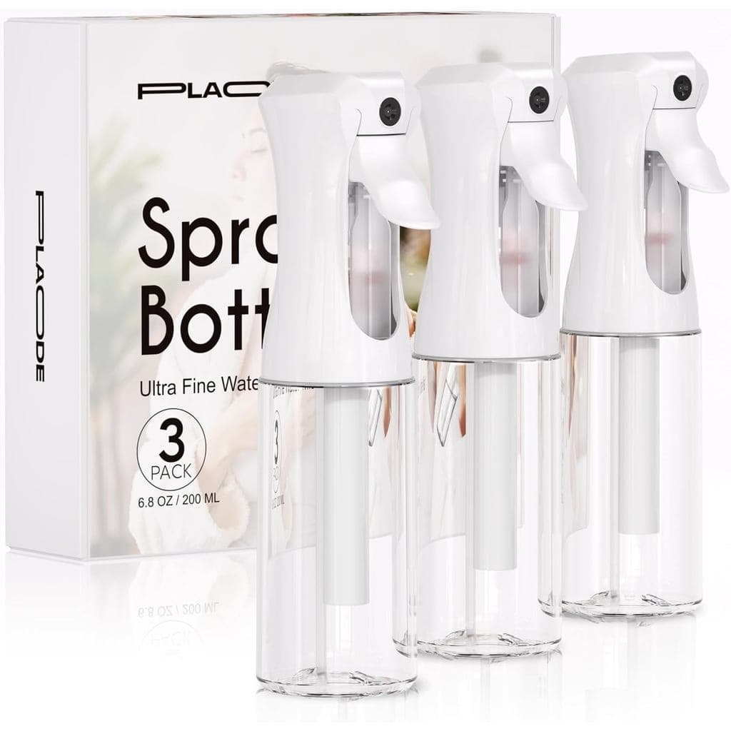 Conjunto de 3 Frascos de Spray Contínuo - Pulverizador de Névoa Ultra Fina, Pulverizador de Água Recarregável para Cabel