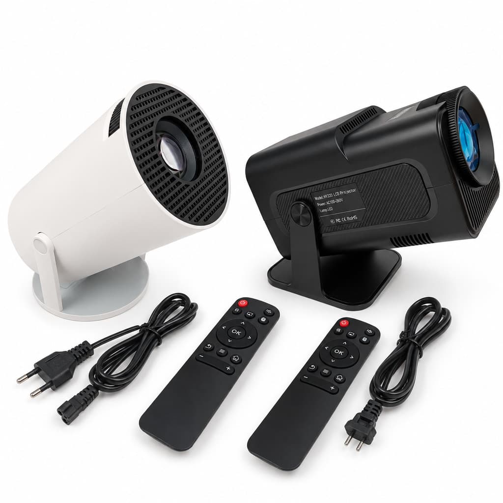 Projetor Smart HY320 Portátil LED Cinema em Casa Full HD 4K Wi-Fi para Filmes Séries Jogos