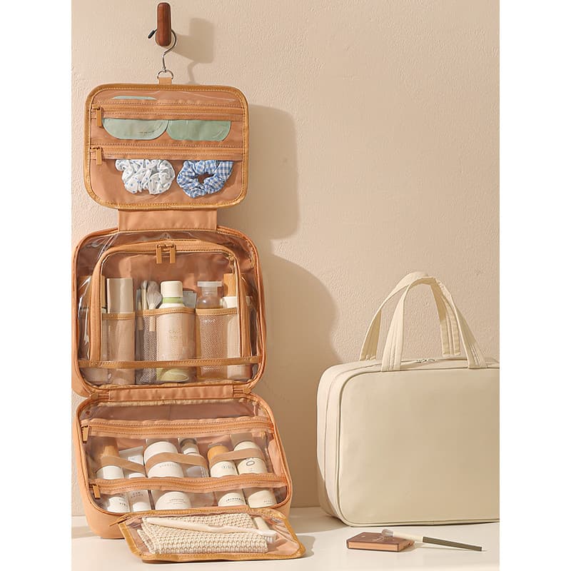 Saco de toalete gancho feminino 2025 novo estilo grande capacidade saco de armazenamento de viagem saco de armazenamento