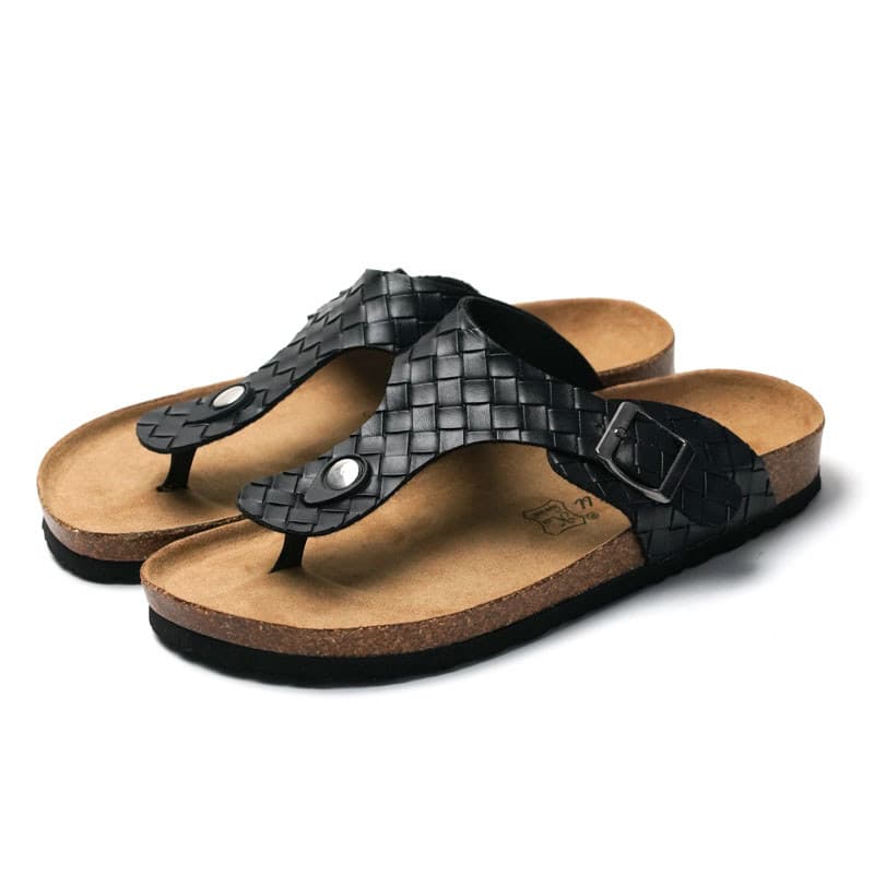 2026 Rui Foot Novo Estilo Flip-Flops Chinelos de Cortiça Homens Tecido Casal Estilo Feminino Sapatos de Praia Estudante
