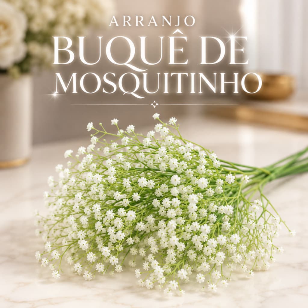 Buquê Mosquitinho Artificial Branco Flores Decorativas Para Arranjos Casamento Festa