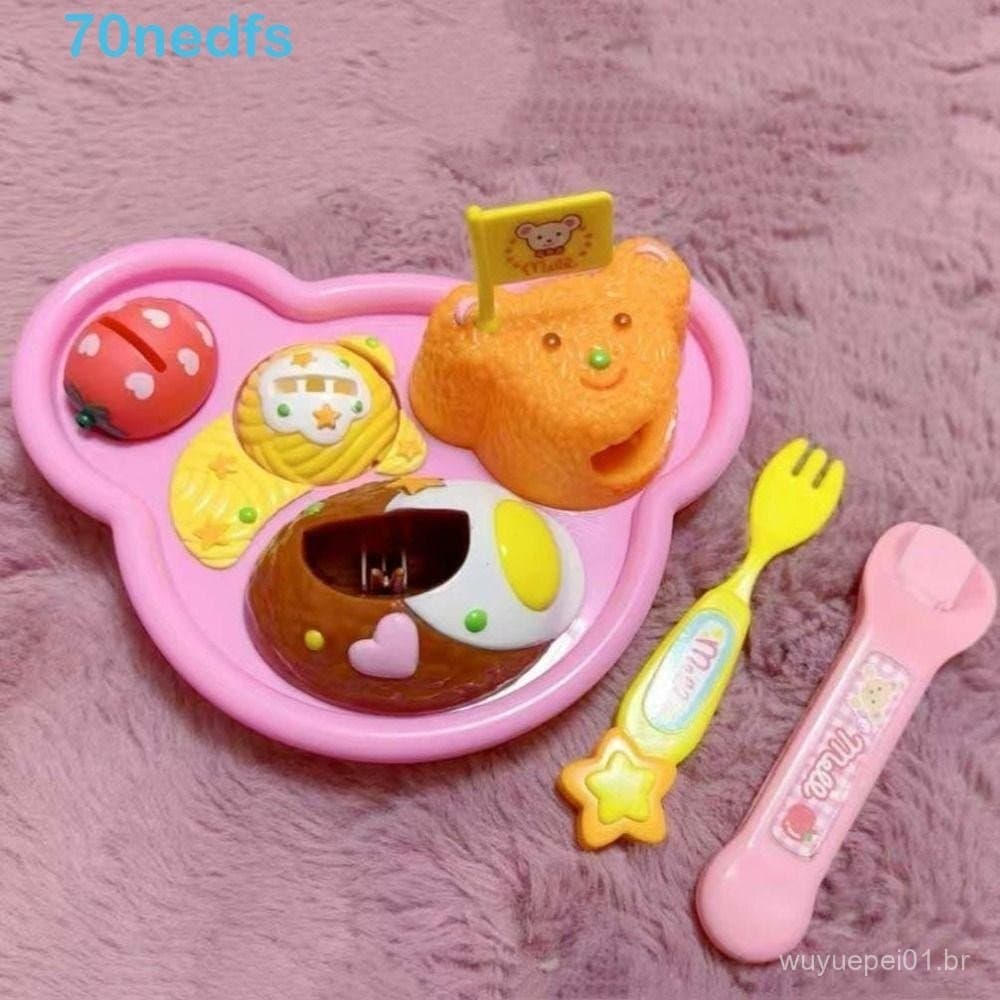 NEDFS Play House Toys , Fun Bear Box Role Food Feeding Cartoon Simulado Pudim Conjunto De Alimento