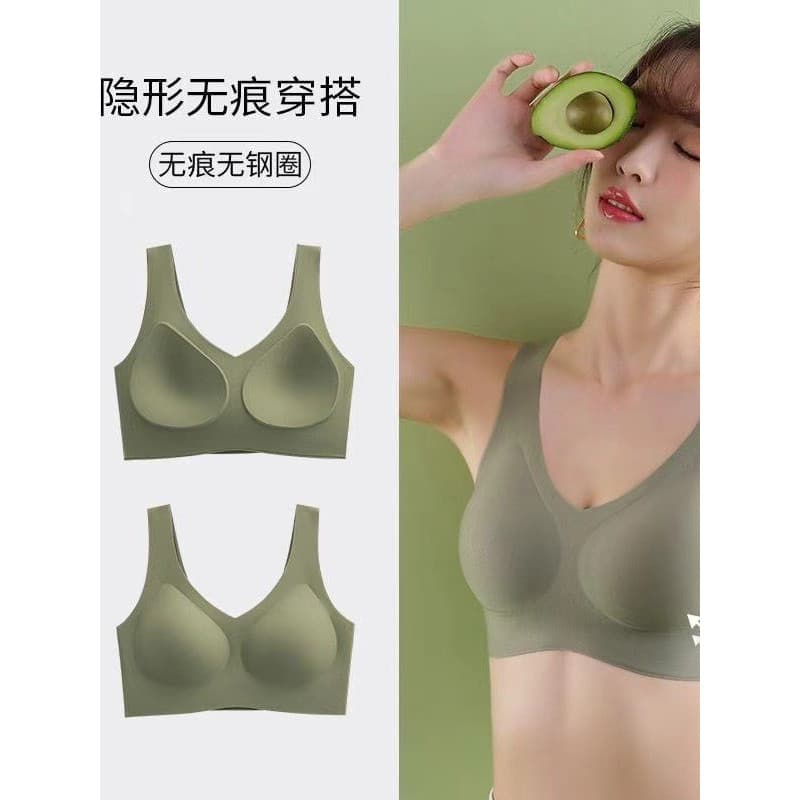 W sem fio de uma peça copo fixo sem costura roupa interior feminina tamanho grande confortável Push-Up colete fino espor