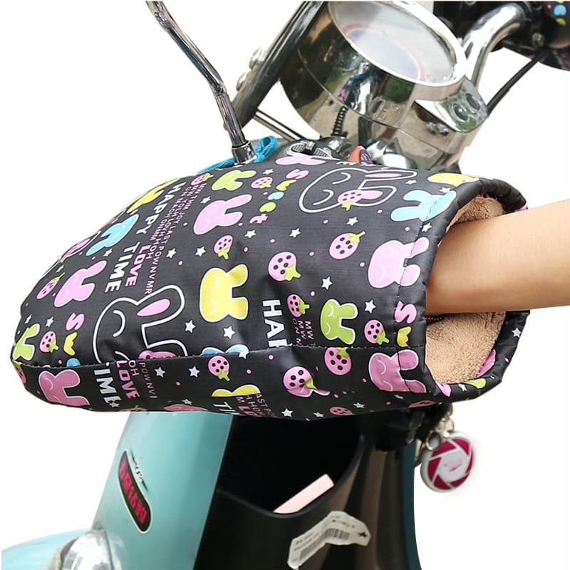 Luvas de motocicleta elétrica inverno quente à prova dwaterproof água bonde bateria guiador luvas à prova de frio pára-b