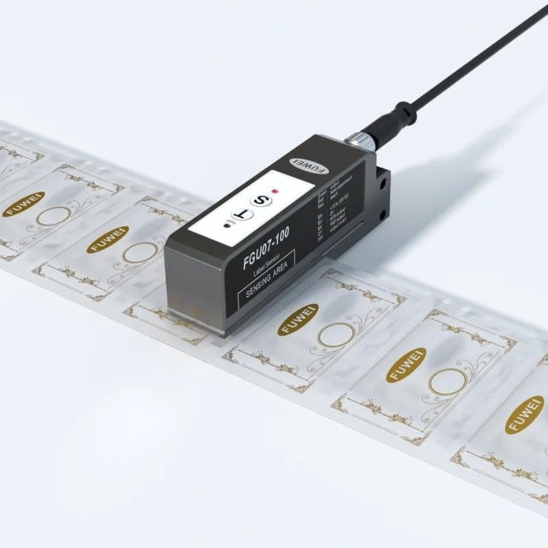 FUWEI FGU07-100 Detecção De Etiqueta Transparente Para Máquinas De Etiquetagem Sensor Elétrica Tipo Slot Ocular De 0.7 M