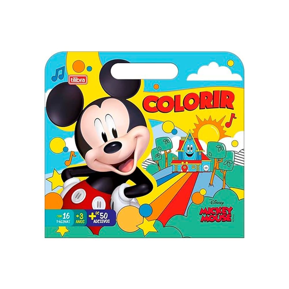 Livro para Colorir Mickey Mouse com Adesivos - Tilibra