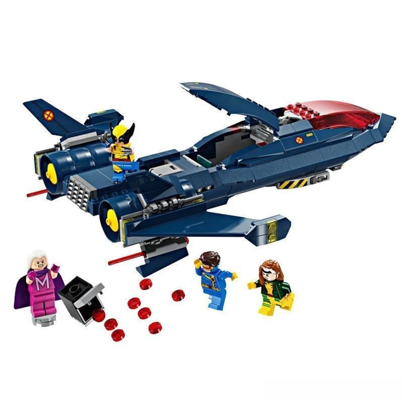 359 Peças Blocos de Montar Marvel Lego X-Men Jet Brinquedos Educativos Presentes para Crianças Compatível com 76281