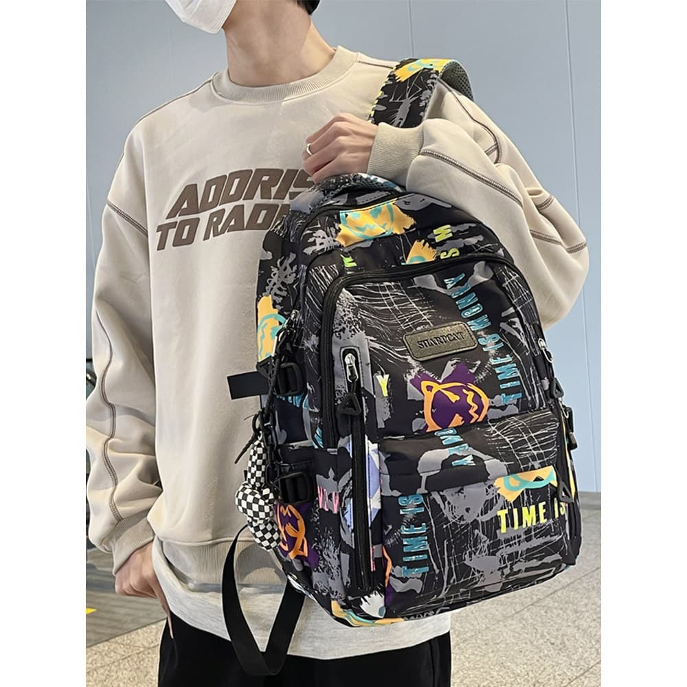 Mochila de estudante do ensino médio menino bonito saco de escola primária adolescente na moda leve mochila infantil de