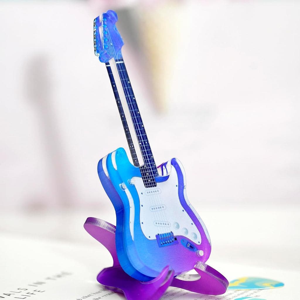 Estojo Fino de Acrílico para Palhetas de Guitarra com Tampa Magnética – Suporte Transparente para 7 Palhetas – Organizad