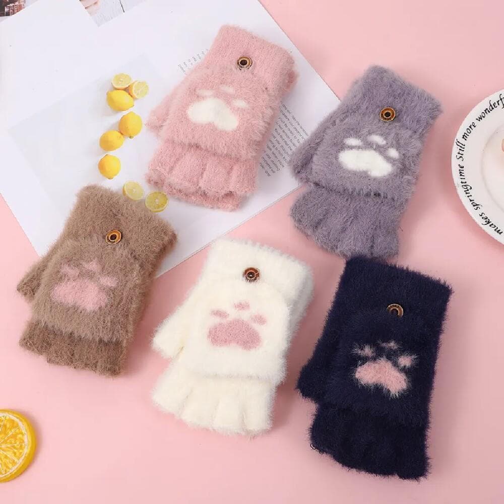 Engrossar Mulheres Quentes Luvas De Gato Moda Meninas Garra Pata Pelúcia