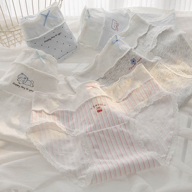 Classe A Bebê Algodão Querida Menina Roupa Interior 10A Antibacteriana Virilha Estendida Cintura Média Respirável Hip Wr