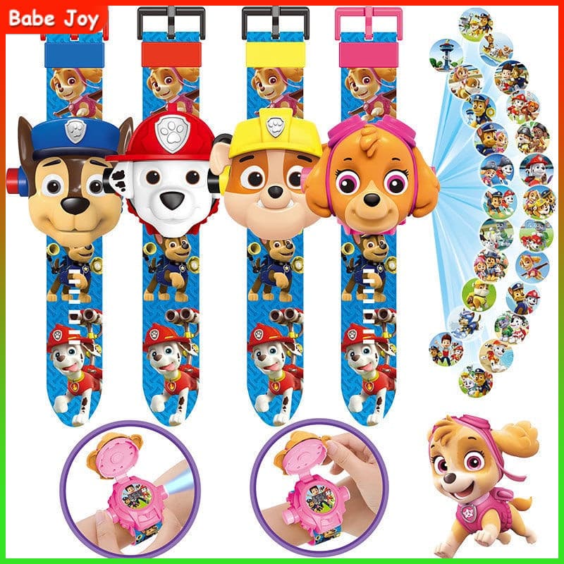 Relógio Infantil Projetor Patrulha Canina de Projeção Infantil Homem de Ferro Brinquedo Eletrônico