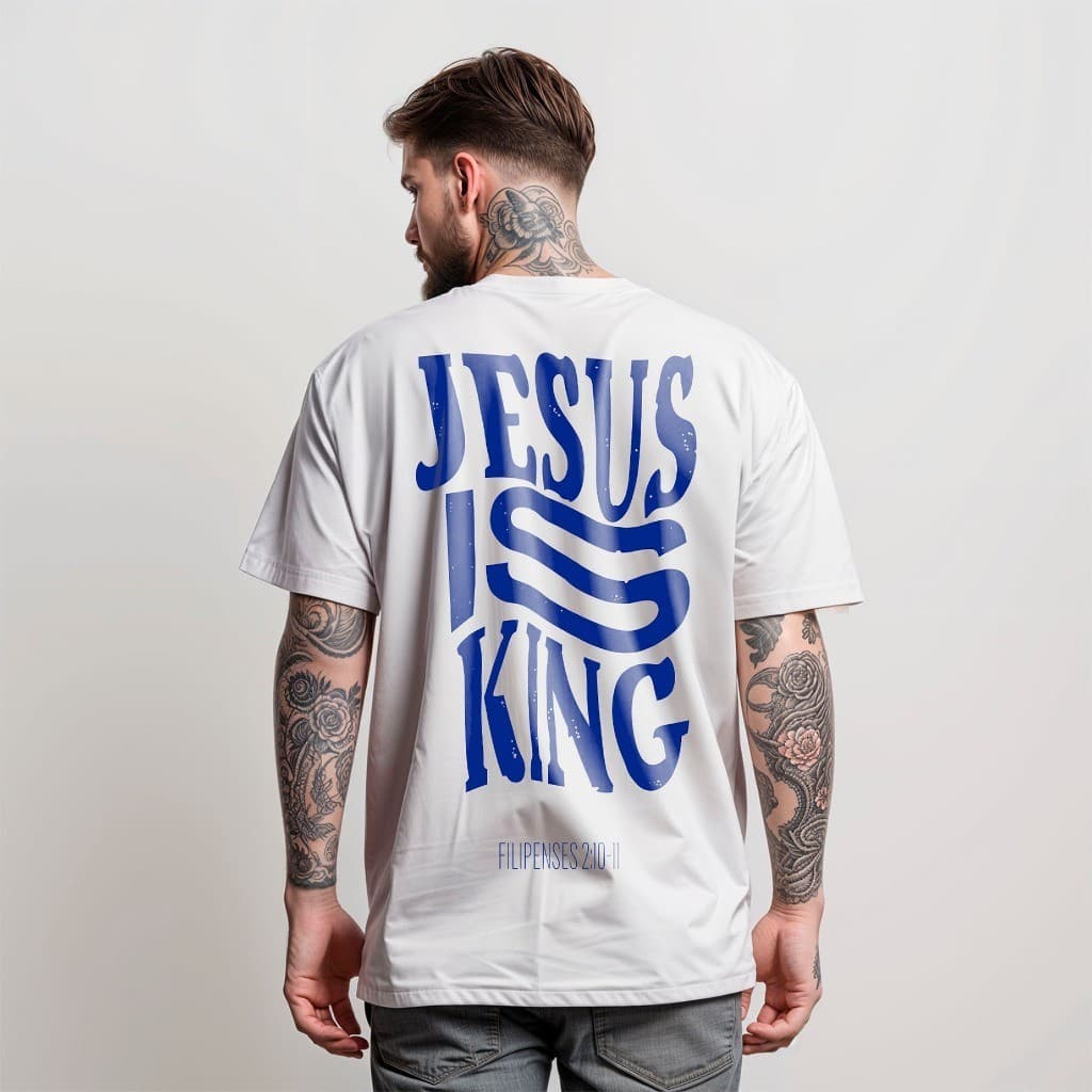 Camiseta Masculina JESUS IS KING 100% Algodão Manfity