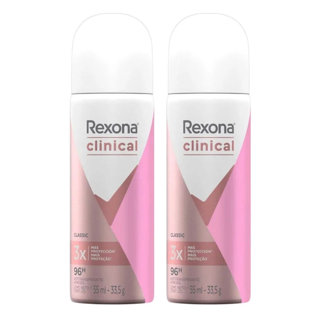 Kit C2 Desodorante Feminino Rexona Clinical Classic 55ml