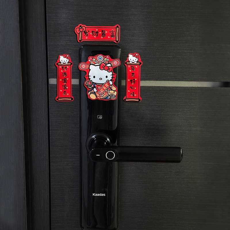 Deus da Riqueza hellokitty Adesivo de porta Decoração de ano novo Magnético Pequeno dístico Adesivo de geladeira Domésti