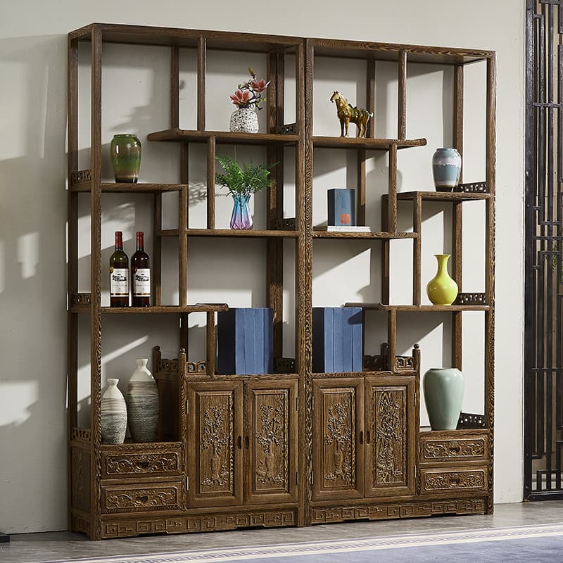 Wenge Bogu Rack de madeira maciça novo estilo chinês Tenon armário de exibição de grande capacidade duoaoge mogno armári