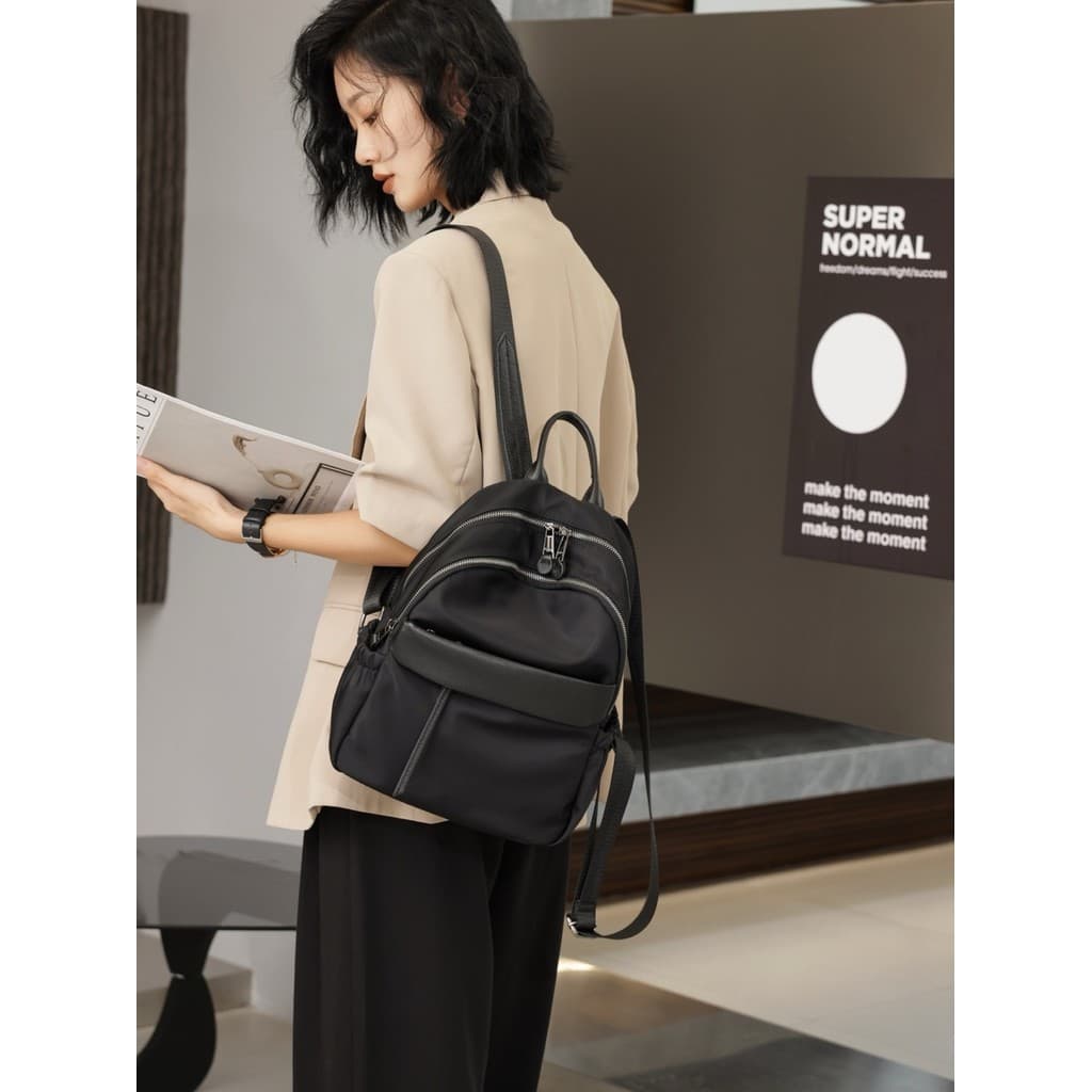 2025 novo estilo mochila feminina moda All-Match Oxford pano mochila grande capacidade leve saco de escola de viagem sac