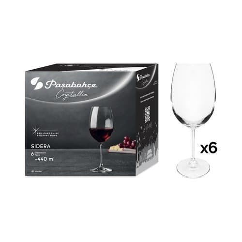 Conjunto 6 Taças Cristal Transparente 440ml Elegância Resistência Para Vinho Champagne