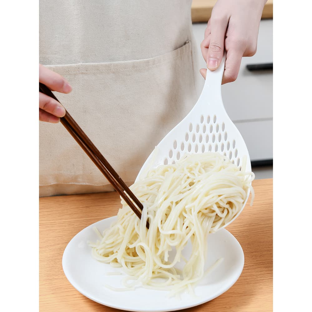 Casa japonesa Lo Mein grande escorredor cozinha de cabo longo antiderrapante bolinho Wonton bola de arroz cerca dreno co