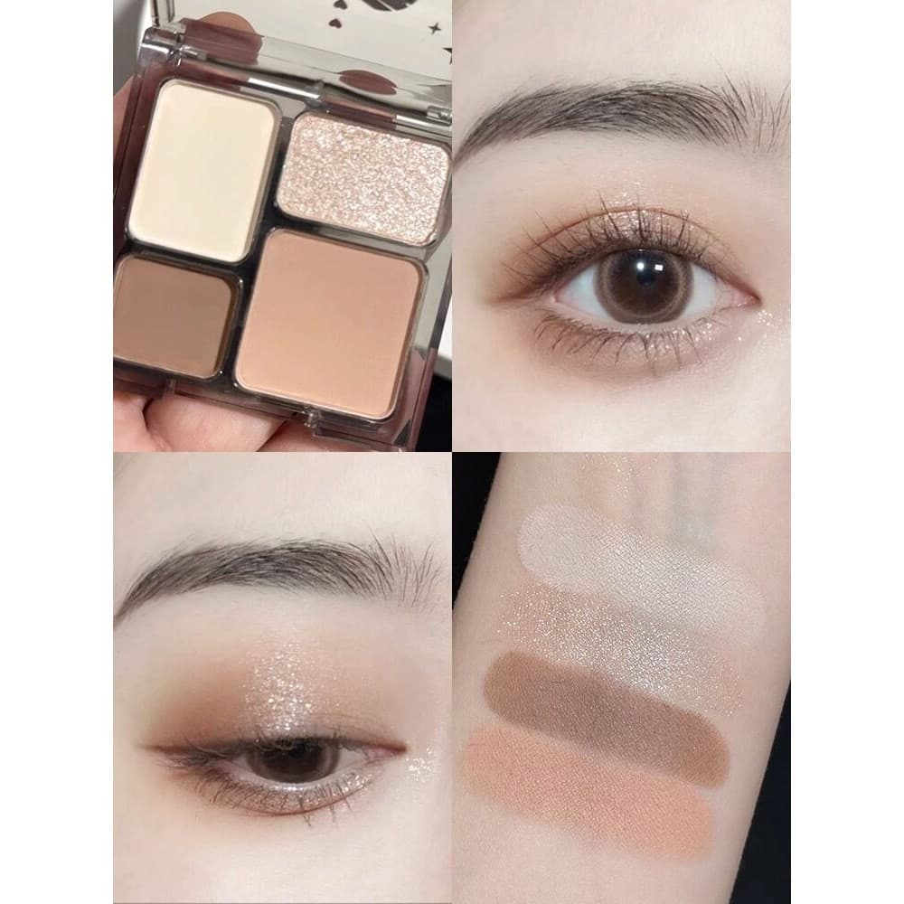 Olhos inchados embebidos no céu!Daily Commuter Biya Sombra de quatro cores cor terra fosca perolada Millennium Hot Girl